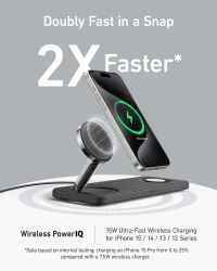 ������������ �������� ���������� Anker MagGo Wireless Charging Station 15W 3-in-1 Pad Black (B25M1311) - �������� 2