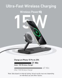������������ �������� ���������� Anker MagGo Wireless Charging Station 15W 3-in-1 Pad Black (B25M1311) - �������� 6