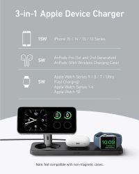������������ �������� ���������� Anker MagGo Wireless Charging Station 15W 3-in-1 Pad Black (B25M1311) - �������� 7