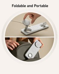 Бездротовий зарядний пристрій Anker MagGo Wireless Charging Station 15W 3-in-1 Pad White (B25M1321) - Картинка 4