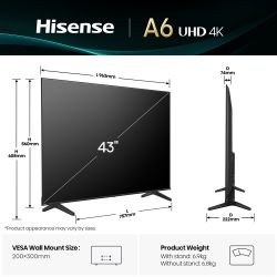 LED-телевізор Hisense 43A6Q (20015975) - Картинка 5