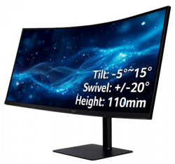 Монiтор 34" Acer CZ342CURJ0bmiphuzx (UM.CC2EE.001) Black - Картинка 6