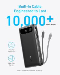 Портативний зарядний пристрій Anker PowerCore - 20000 mAh 87W PD Built-In USB-C Cable Black (A1383H11) - Картинка 3