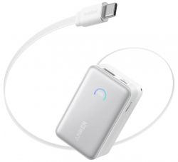    Anker Nano - 10000 mAh 45W Built-In USB-C Cable White (A1638H21)