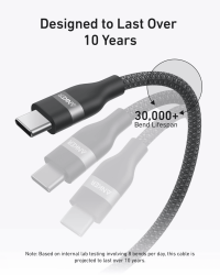 Кабель Anker USB-C to USB-C - 1.8m 240W Upcycled-Braided Black (A82E2H12) - Картинка 5