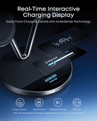 Бездротовий зарядний пристрій Anker Prime Wireless Charging Station 25W 3-in-1 MagGo, AirCool, Dock Stand Black (B25X7G11) - Картинка 4