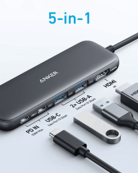 Перехідник Anker USB-C Hub 332 5-in-1 Black (A8355H11) - Картинка 2