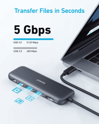 Перехідник Anker USB-C Hub 332 5-in-1 Black (A8355H11) - Картинка 3