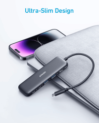 Перехідник Anker USB-C Hub 332 5-in-1 Black (A8355H11) - Картинка 6