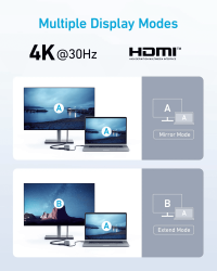 Перехідник Anker USB-C Hub 332 5-in-1 Black (A8355H11) - Картинка 4