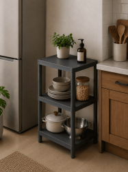 Етажерка 3-х ярусна Violet House 6031 Olympic GREY 27х42х67 см (6031 Olympic 3 пол. GREY 27*42*6) - Картинка 7