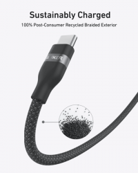 Кабель Anker USB-C to USB-C - 0.9m 240W Upcycled-Braided Black (A82E2H11) - Картинка 2