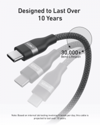 Кабель Anker USB-C to USB-C - 0.9m 240W Upcycled-Braided Black (A82E2H11) - Картинка 5
