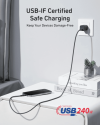 Кабель Anker USB-C to USB-C - 0.9m 240W Upcycled-Braided Black (A82E2H11) - Картинка 6