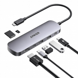 USB-��� Anker Nano USB-C Hub 7-in-1 Black (A83D2HA1)
