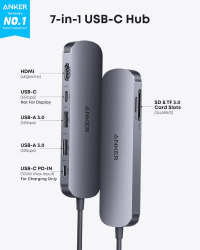 USB-Хаб Anker Nano USB-C Hub 7-in-1 Black (A83D2HA1) - Картинка 2