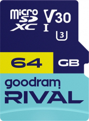 ����� ������ MicroSDXC 64GB UHS-I/U3 Class 10 Goodram + SD-adapter R100/W70MB/s + SD-adapter (GGSM3AA-0640R12)
