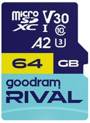 ����� ������ MicroSDXC 64GB UHS-I/U3 Class 10 Goodram + SD-adapter R170/W120MB/s + SD-adapter (GGSM2AA-0640R12)
