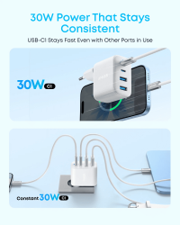��������� �������� ������� Anker Zolo Charger - 50W, 2xUSB-C & 2xUSB-A White (A121EG21) - �������� 2