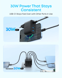 Мережевий зарядний пристрій Anker Zolo Charger - 50W, 2xUSB-C & 2xUSB-A Black (A121EG11) - Картинка 2