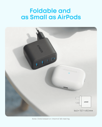Мережевий зарядний пристрій Anker Zolo Charger - 50W, 2xUSB-C & 2xUSB-A Black (A121EG11) - Картинка 3