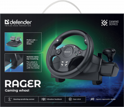 Игровой руль Defender Rager Black (64067) - Картинка 14