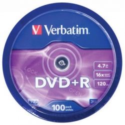  DVD Verbatim 4.7Gb 16X CakeBox 100 (43551) -  3