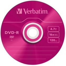  DVD Verbatim 4.7Gb 16X Slim case 5  Color (43557) -  4