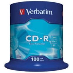  CD Verbatim CD-R 700Mb 52x Cake box 100 Extra (43411) -  1