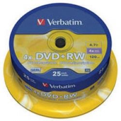  DVD+RW 25 Cake Verbatium 4.7GB 4x (43489)