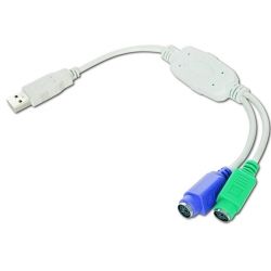 Конвертер USB - PS/2 Gembird UAPS12, USB А-папа/2х PS/2, 50см кабель