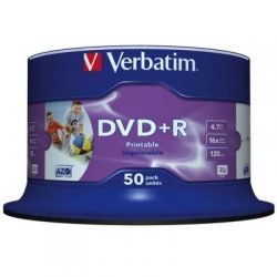  DVD+R Verbatim 4.7Gb 16X CakeBox 50WidePrintable (43512) -  2