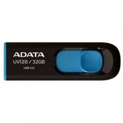 USB 3.0 Flash Drive 32Gb A-Data UV128 Black-Blue / AUV128-32G-RBE