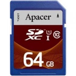  `i SDXC 64GB UHS-I Class 10 Apacer (AP64GSDXC10U1-R)