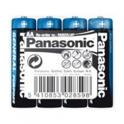 Батарейки AA, Panasonic General Purpose, солевая, 4 шт, 1.5V, Shrink (R6BER/4P)