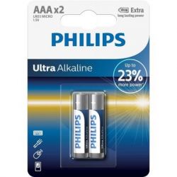 Батарейки AAA, Philips, щелочные, 2 шт, 1.5V, Blister (LR03E2B/10)