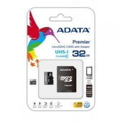   A-DATA 32Gb microSDHC Ultra UHS-I +SD  Class 10 (AUSDH32GUICL10-RA1) -  2