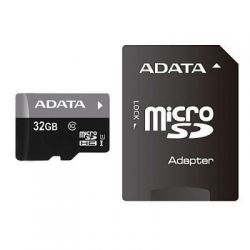   A-DATA 32Gb microSDHC Ultra UHS-I +SD  Class 10 (AUSDH32GUICL10-RA1) -  1