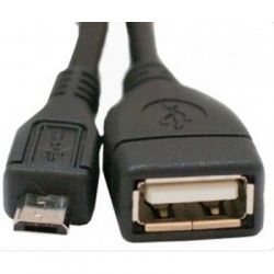 Дата кабель USB 2.0 Micro 5P to AF OTG 0.8m Atcom (16028)