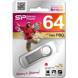 USB   Silicon Power 64GB Firma F80 Silver USB 2.0 (SP064GBUF2F80V1S) -  4