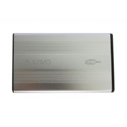 Карман внешний 2,5" Maiwo K2501A-U2S silver SATA через USB2.0 на винтах алюм. серебр.