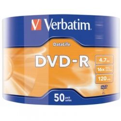  DVD-R 50 Bulk VERBATIM 4.7GB, 16X Extra Protection WRAP (43791) (043791) -  2