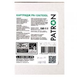  PATRON HP LJ Q2612A/CANON 703 GREEN Label (PN-12A/703GL) -  4