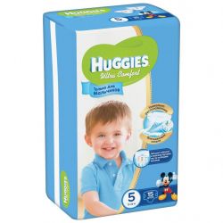 Подгузник Huggies Ultra Comfort для мальчиков 5 (12-22кг) 15 шт (5029053543574)