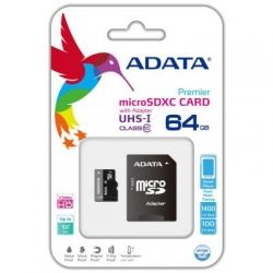   A-DATA 64GB microSD class 10 UHS-I (AUSDX64GUICL10-RA1) -  2