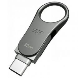 USB флеш накопичувач Silicon Power 32GB Mobile C80 Silver USB 3.2 (SP032GBUC3C80V1S) - Картинка 2