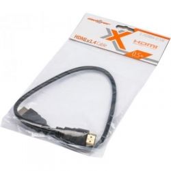 Кабель HDMI 0,5м Maxxter V-HDMI4-0.5M, HDMI V.1.4, вилка/вилка, чорний колір - Картинка 2