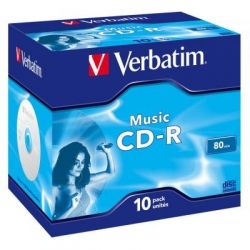 Диск CD-R Jewel Verbatim, 700Mb, 52x, Audio Live It (43365)