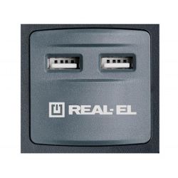Сетевой фильтр питания REAL-EL RS-8F USB CHARGE 3m, black (EL122300004) - Картинка 2