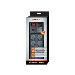 Сетевой фильтр питания REAL-EL RS-8F USB CHARGE 3m, black (EL122300004) - Картинка 3